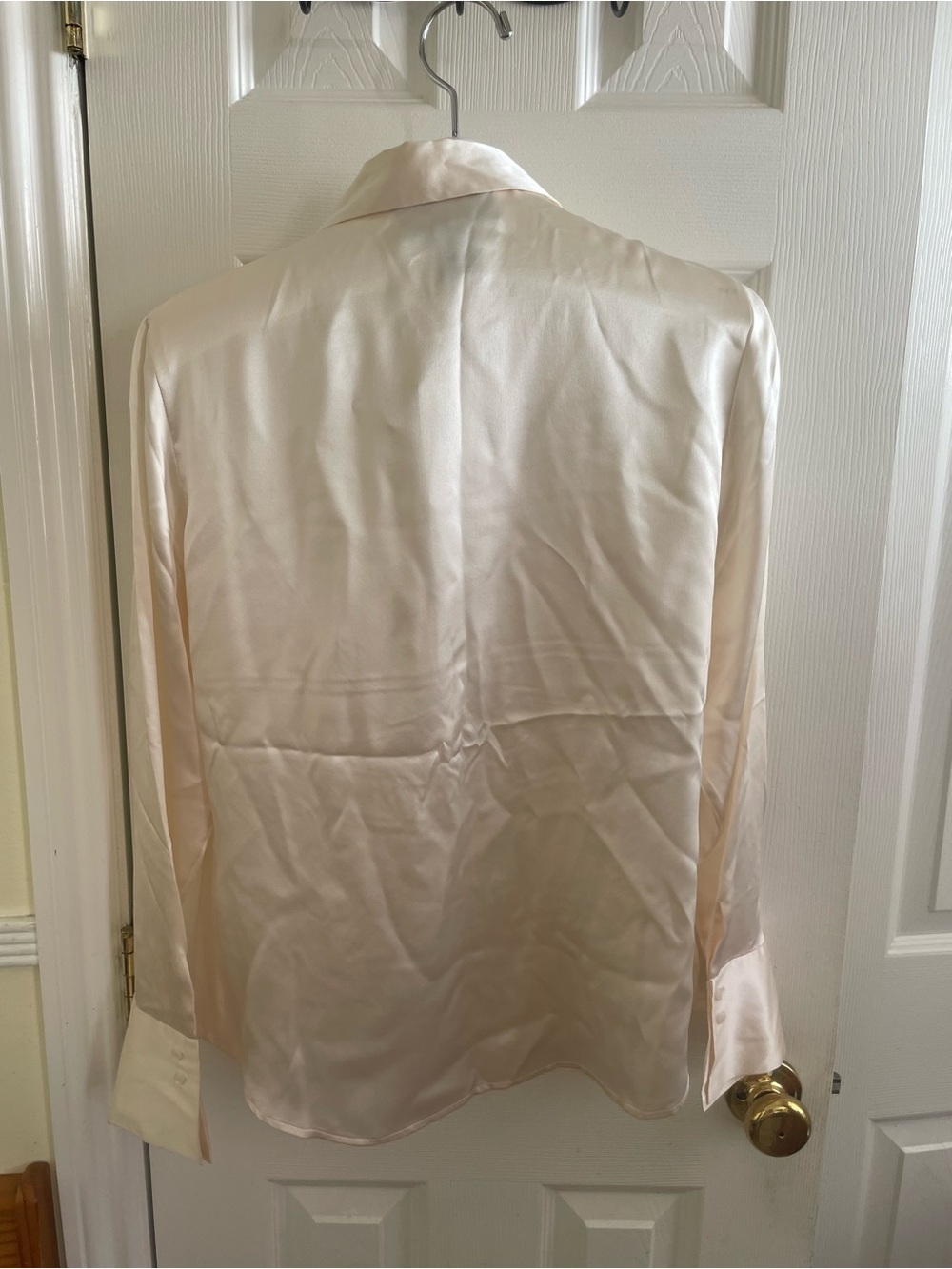 Alfani Silk Charmeuse Blouse - cream (size 10) - Picture 6 of 8